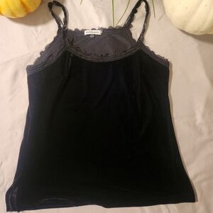 Small Black Velvet Paparzzi Tank Top
